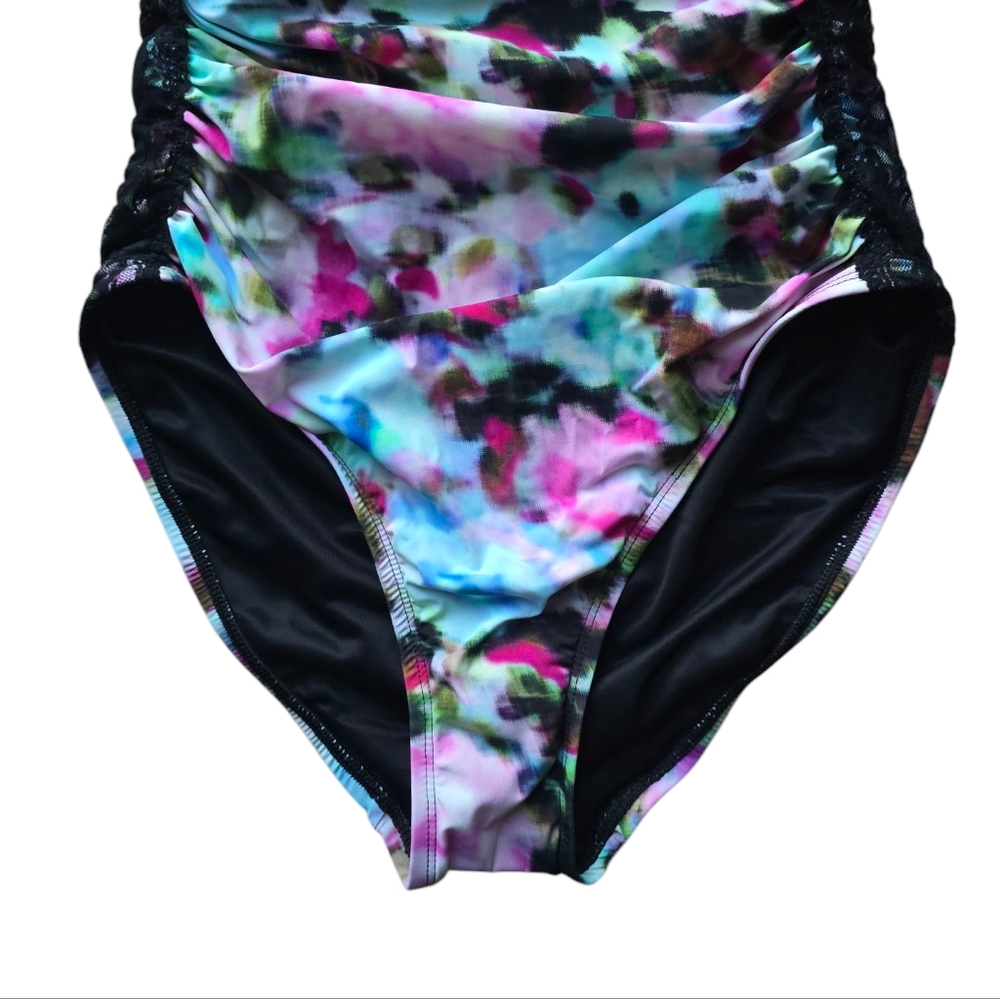 Spanx Floral Watercolor One Piece Swimsuit - Picture 5 of 9